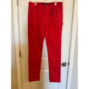 Elie Balleh Mens Red Slim Fit Denim Jeans Milano Italy Size 36 NWT Stretch
